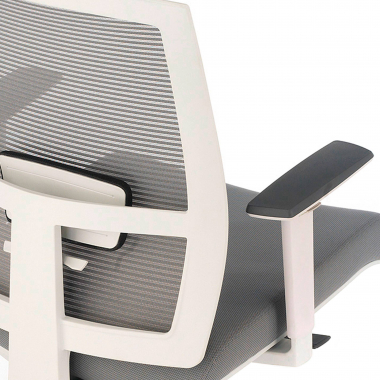 sedia ergonomica bianco grigio struttura bianca rete transpirante braccioli regolabili 1d supporto lombare 6
