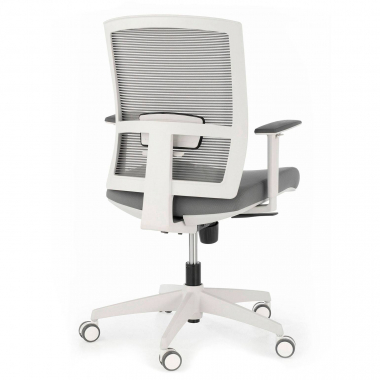sedia ergonomica bianco grigio struttura bianca rete transpirante braccioli regolabili 1d supporto lombare 8