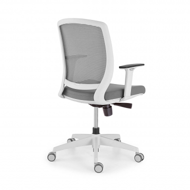 sedia girevole bianco grigio sedia struttura bianca rete transpirante braccioli regolabili 1d 3