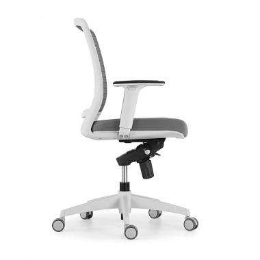 sedia girevole bianco grigio sedia struttura bianca rete transpirante braccioli regolabili 1d 7