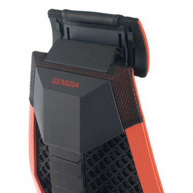 sedia gaming rosso genidia vera pelle braccioli regolabili 5d supporto lombare poggiapiedi estensibile 7