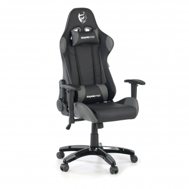 sedia gaming grigio game pro ecopelle braccioli mobili cuscino lombare e cervicale poggiatesta 1