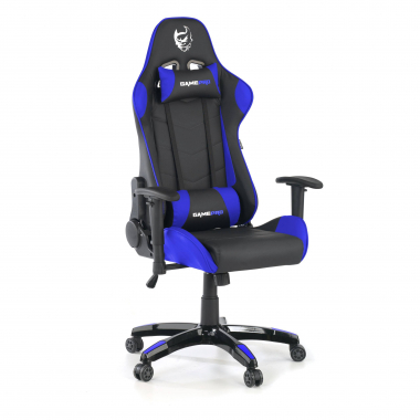 sedia gaming blu game pro ecopelle braccioli mobili cuscino lombare e cervicale poggiatesta 1