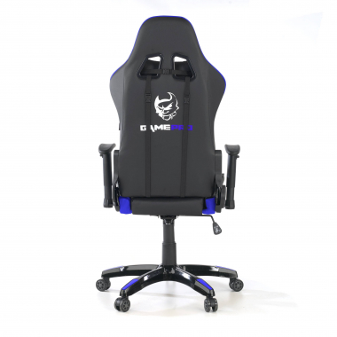 sedia gaming blu game pro ecopelle braccioli mobili cuscino lombare e cervicale poggiatesta 5
