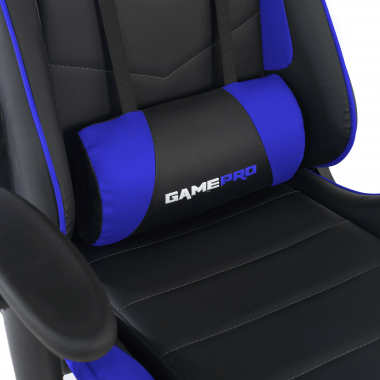 sedia gaming blu game pro ecopelle braccioli mobili cuscino lombare e cervicale poggiatesta 6