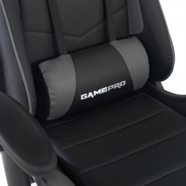 sedia gaming grigio game pro ecopelle braccioli mobili cuscino lombare e cervicale poggiatesta 6