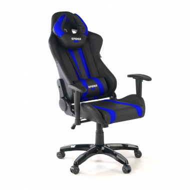 sedia gaming blu spider ecopelle braccioli mobili cuscino lombare e cervicale poggiatesta 7