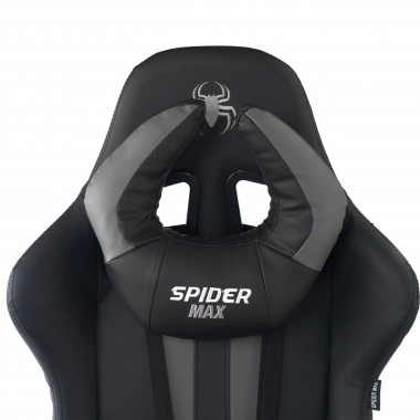 sedia gaming grigio spider ecopelle braccioli mobili cuscino lombare e cervicale poggiatesta 5
