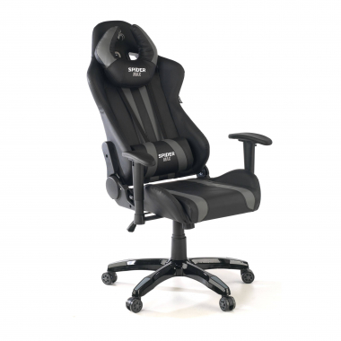 sedia gaming grigio spider ecopelle braccioli mobili cuscino lombare e cervicale poggiatesta 8