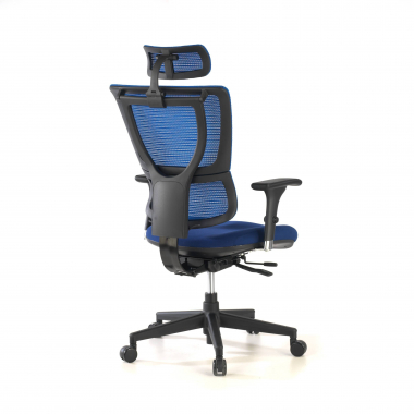 sedia ergonomica blu energy rete transpirante braccioli regolabili 1d doppio supporto lombare 7