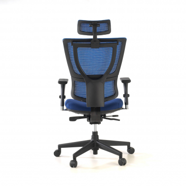 sedia ergonomica blu energy rete transpirante braccioli regolabili 1d doppio supporto lombare 8