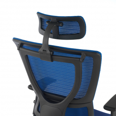 sedia ergonomica blu energy rete transpirante braccioli regolabili 1d doppio supporto lombare 5