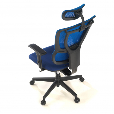 sedia ergonomica blu energy rete transpirante braccioli regolabili 1d doppio supporto lombare 9