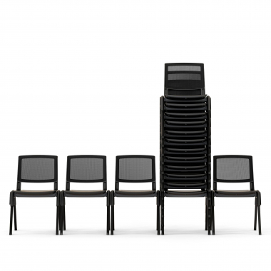 sedia da conferenza nero shield rete transpirante senza braccioli 11