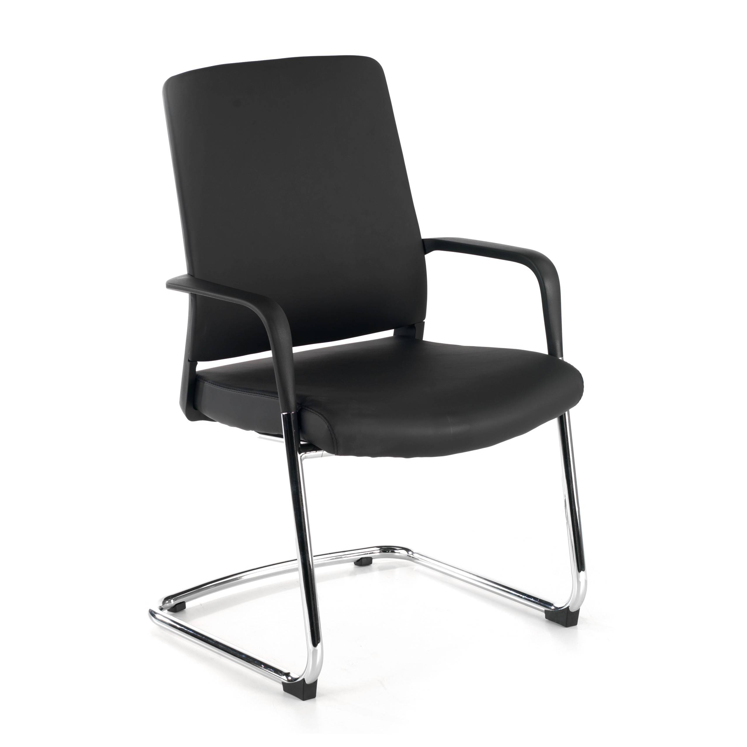 Sedia Ospiti Ufficio Bali, schienale ergonomico similpelle