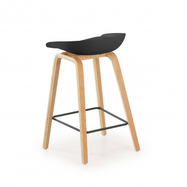 sgabello da cucina nero sgabello gambe in legno ecopelle senza braccioli 5