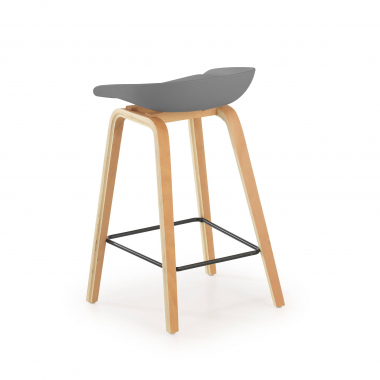 sgabello da cucina grigio sgabello gambe in legno ecopelle senza braccioli 5