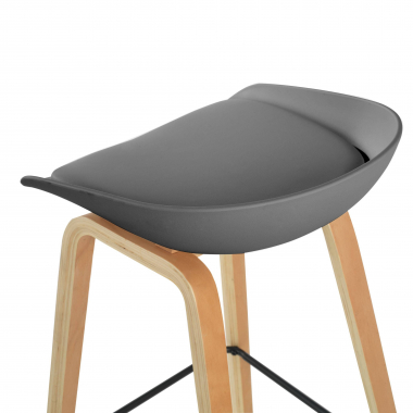sgabello da cucina grigio sgabello gambe in legno ecopelle senza braccioli 4