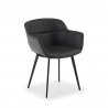 Sedia Riunione Ores, base piramidale, ottime finiture, ecopelle