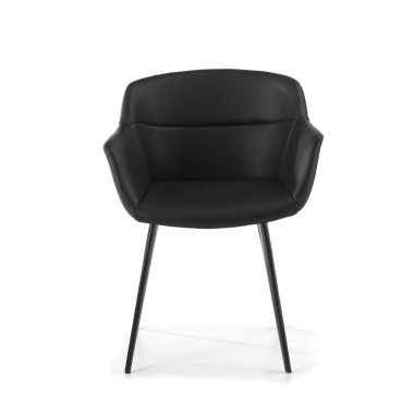 sedia da conferenza nero nero 4 gambe ecopelle braccioli imbottiti 3