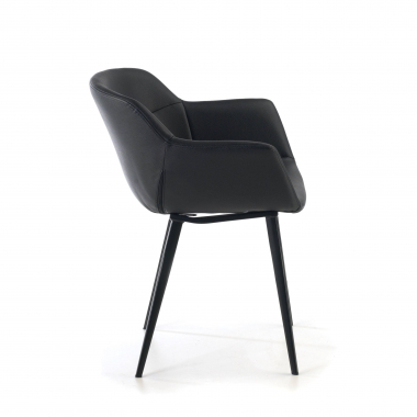 sedia da conferenza nero nero 4 gambe ecopelle braccioli imbottiti 6