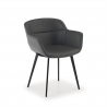 Poltroncina ufficio Ores, Gambe nere, Confortevole, Pelle