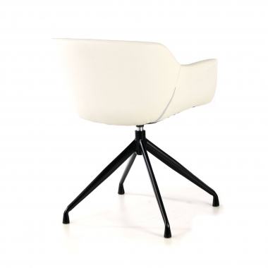 sedia da conferenza bianco base piramide ecopelle braccioli imbottiti 7