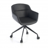 Sedia Riunione Ores, base piramidale, ottime finiture, ecopelle