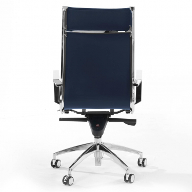 sedia da ufficio blu struttura cromata ecopelle ecopelle braccioli fissi 7