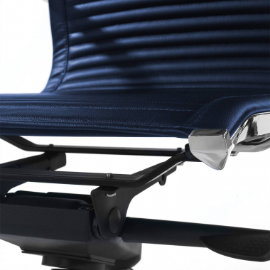sedia da ufficio blu struttura cromata ecopelle ecopelle braccioli fissi 4