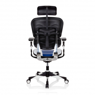 sedia gaming blu ergoplus vera pelle braccioli regolabili 3d supporto lombare poggiapiedi estensibile 8