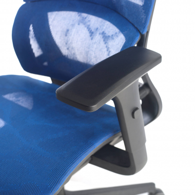 sedia ergonomica blu winter rete transpirante braccioli regolabili 3d doppio supporto lombare poggiatesta 6