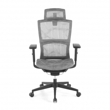 sedia ergonomica grigio winter rete transpirante braccioli regolabili 3d doppio supporto lombare poggiatesta 5