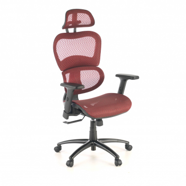 sedia ergonomica rosso struttura nera rete transpirante braccioli regolabili 3d doppio supporto lombare poggiatesta 1