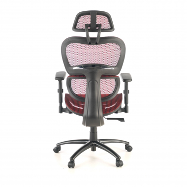 sedia ergonomica rosso struttura nera rete transpirante braccioli regolabili 3d doppio supporto lombare poggiatesta 8