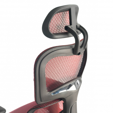sedia ergonomica rosso struttura nera rete transpirante braccioli regolabili 3d doppio supporto lombare poggiatesta 7