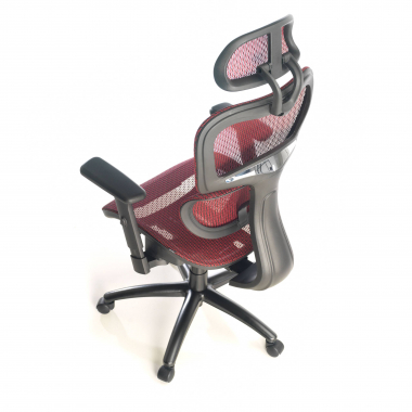 sedia ergonomica rosso struttura nera rete transpirante braccioli regolabili 3d doppio supporto lombare poggiatesta 6