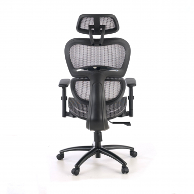 sedia ergonomica grigio struttura nera rete transpirante braccioli regolabili 3d doppio supporto lombare poggiatesta 9