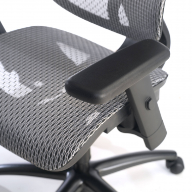 sedia ergonomica grigio struttura nera rete transpirante braccioli regolabili 3d doppio supporto lombare poggiatesta 7