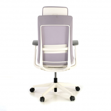 sedia ergonomica bianco grigio struttura bianca tessuto braccioli regolabili 3d 9
