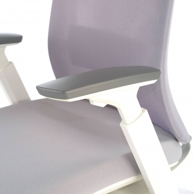sedia ergonomica bianco grigio struttura bianca tessuto braccioli regolabili 3d 5