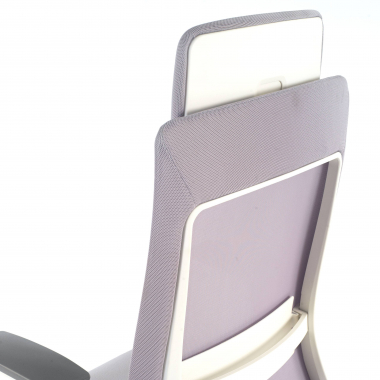 sedia ergonomica bianco grigio struttura bianca tessuto braccioli regolabili 3d 6