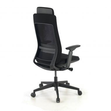 sedia ergonomica nero struttura nera tessuto braccioli regolabili 3d 8