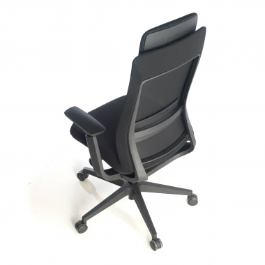 sedia ergonomica nero struttura nera tessuto braccioli regolabili 3d 7