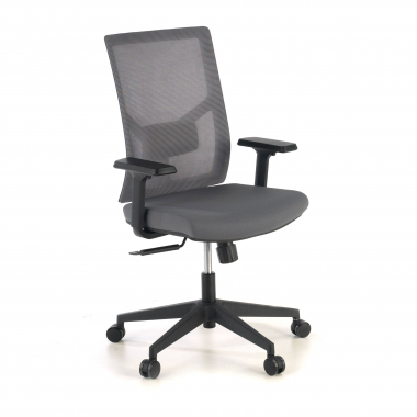 sedia ergonomica grigio struttura nera poggiatesta rete transpirante braccioli regolabili 1d supporto lombare 1