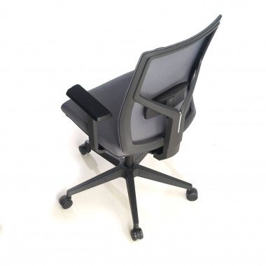sedia ergonomica grigio struttura nera poggiatesta rete transpirante braccioli regolabili 1d supporto lombare 9
