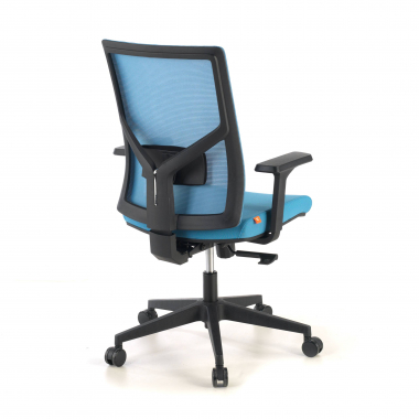 sedia ergonomica blu struttura nera poggiatesta rete transpirante braccioli regolabili 1d supporto lombare 7