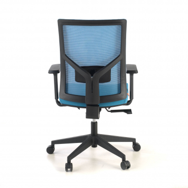 sedia ergonomica blu struttura nera poggiatesta rete transpirante braccioli regolabili 1d supporto lombare 8