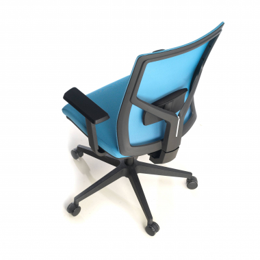 sedia ergonomica blu struttura nera poggiatesta rete transpirante braccioli regolabili 1d supporto lombare 9