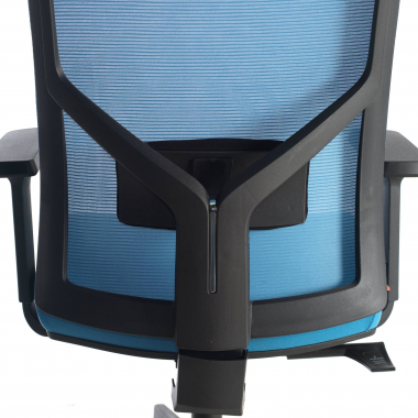 sedia ergonomica blu struttura nera poggiatesta rete transpirante braccioli regolabili 1d supporto lombare 6